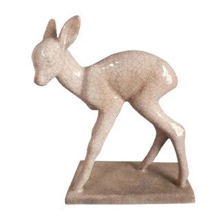 Ceramic Deer by Else Bach for Karlsruher Majolika, 1950s For Sale
