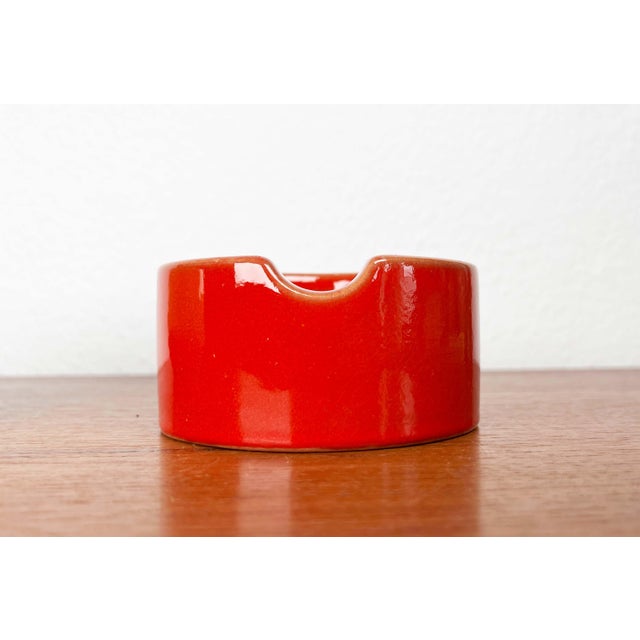 Red Mid-Century Modern German Space Age Red and Yellow Ceramic Ashtrays, 1960s, Set of 2 For Sale - Image 8 of 18