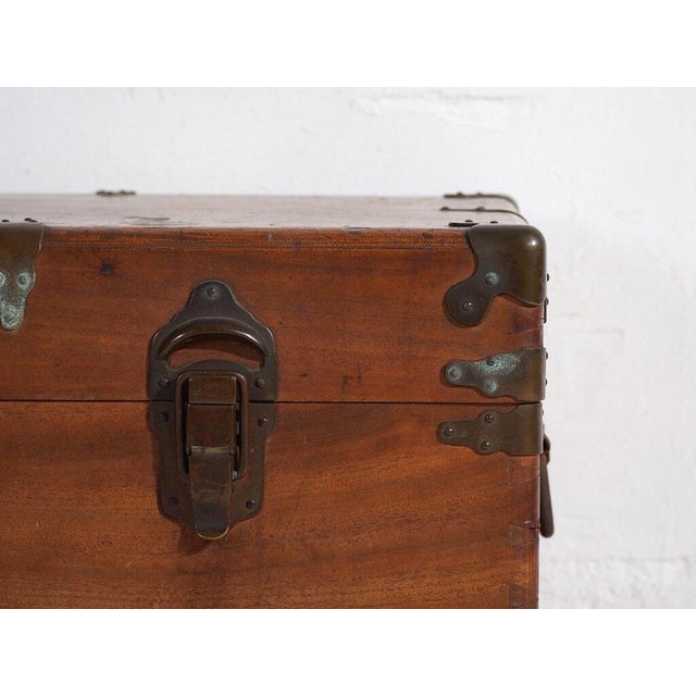 Brown Antique Japanese Trunk in Wood For Sale - Image 8 of 11