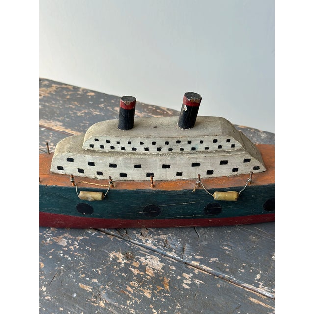 Vintage Folk Art Ship Sculpture, Circa 1930s For Sale - Image 14 of 18