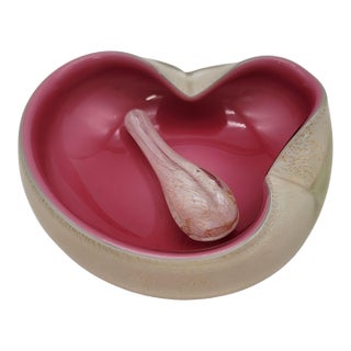 Barovier & Toso Murano Glass Pink Cigar Ashtray With Grinder For Sale