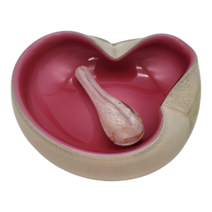 Barovier & Toso Murano Glass Pink Cigar Ashtray With Grinder