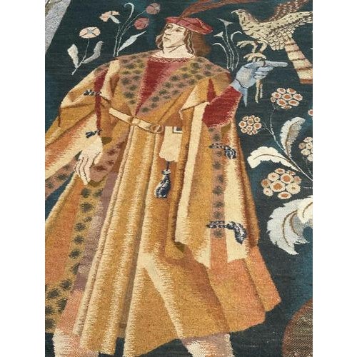 Vintage Polish Medieval Aubusson Handwoven Tapestry, 1940s For Sale - Image 13 of 18