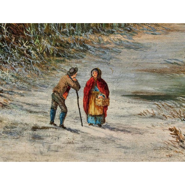 Charles Leaver, Winter Landscape, Oil on Canvas For Sale - Image 7 of 11