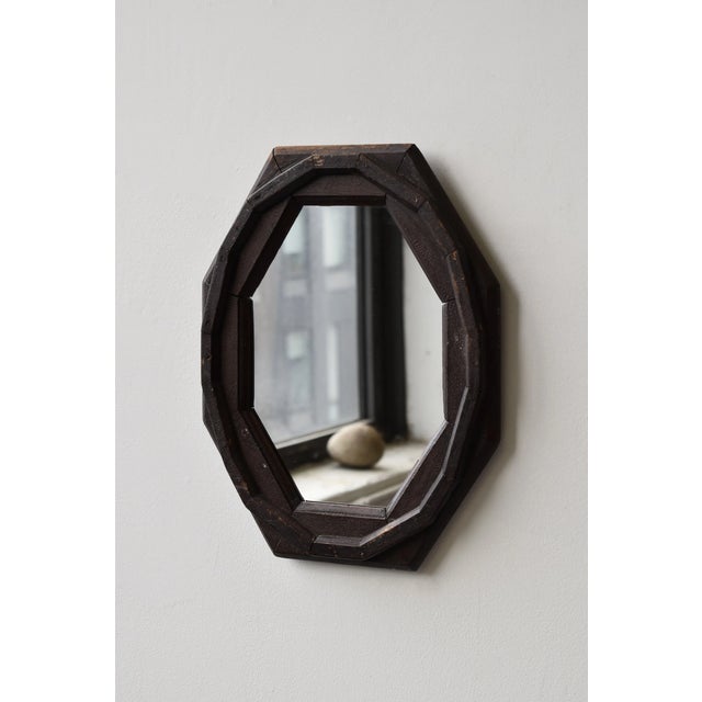 Early 20th Century Antique Folk Art Reclaimed Trim Octagonal Mirror, Circa Early 20th Century For Sale - Image 5 of 17