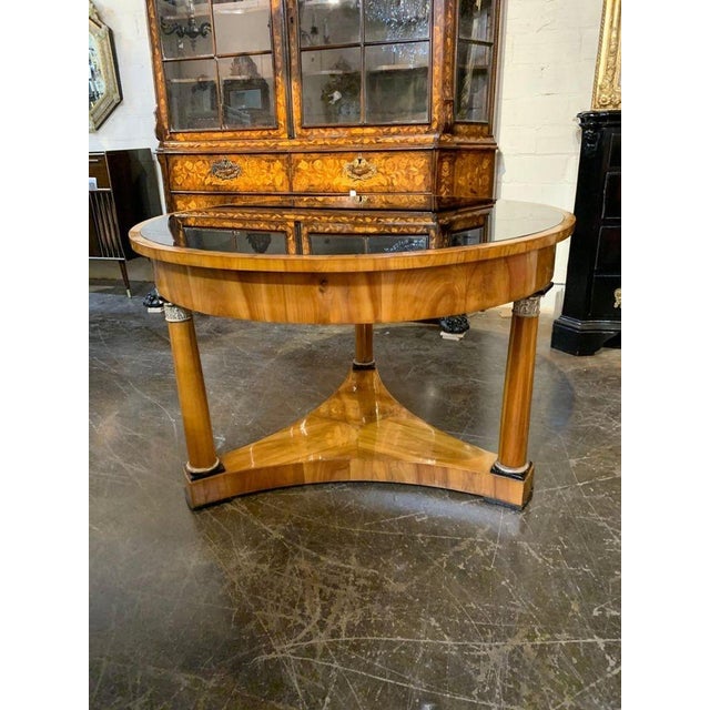 Biedermeier 19th Century Austrian Biedermeier Empire Style Table Walnut Center Table For Sale - Image 3 of 7