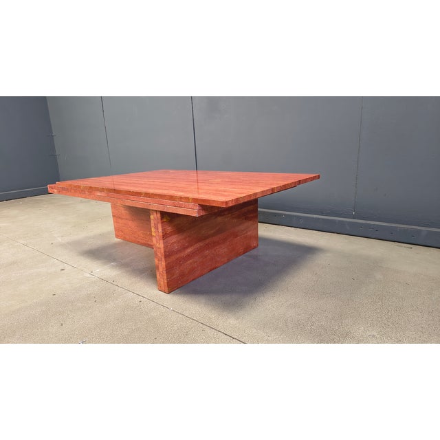Red Travertine Coffee Table, 1970s For Sale - Image 3 of 13