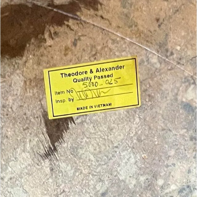 Theodore Alexander French Style Marble Tiers Mahogany Table For Sale - Image 11 of 11