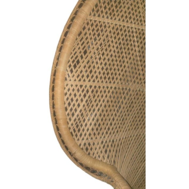 1970s 1970s Vintage Bohemian Woven Rattan Peacock Chair For Sale - Image 5 of 15