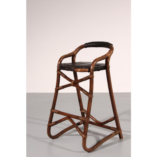 Mid-Century Bamboo Bar Stools from Horsnæs, Denmark, 1970, Set of 6 For Sale - Image 9 of 13