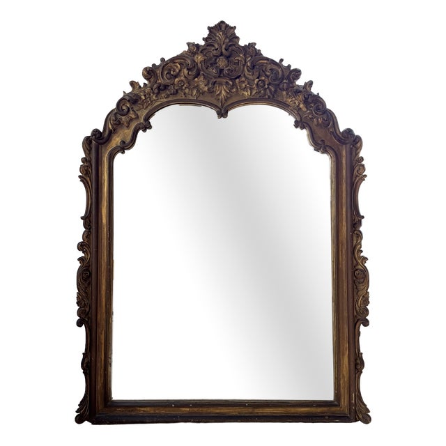 Antique Wooden Fireplace Mirror, 1800 For Sale
