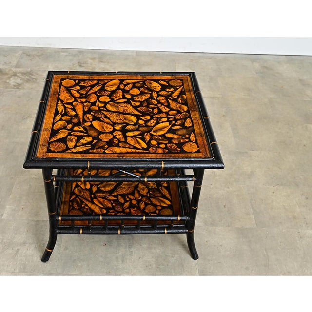 Late 19th Century Late 19th Century English Faux Bamboo Low Table with Recent Paint & Decoupage For Sale - Image 5 of 11