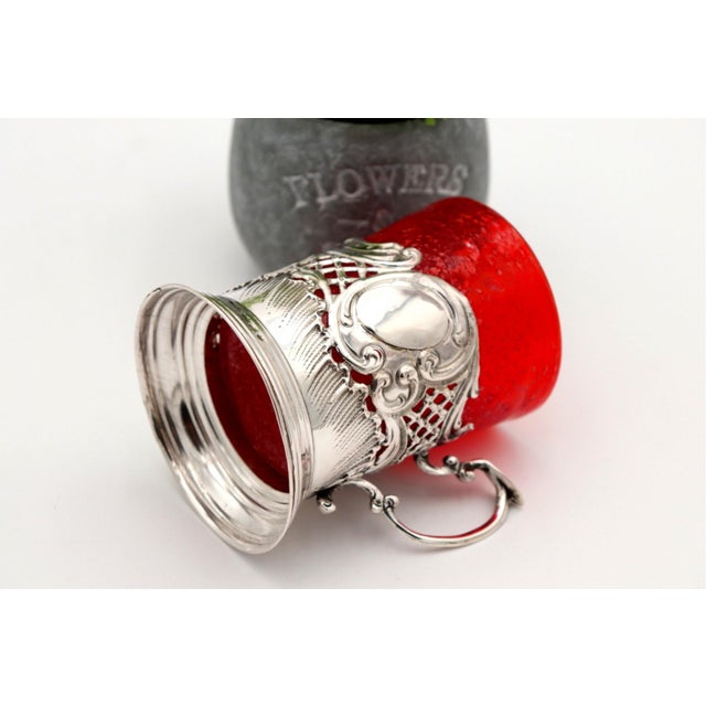 Cut and Embossed Silver Coaster For Sale - Image 4 of 6