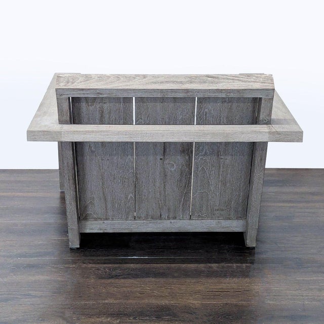 2010s Restoration Hardware Weathered Teak Modern Outdoor Chair For Sale - Image 5 of 7