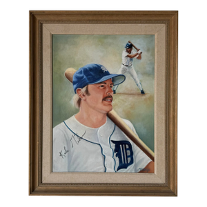1980's Vintage Player "Kirk Gibson" Portrait Oil Painting by Tucker