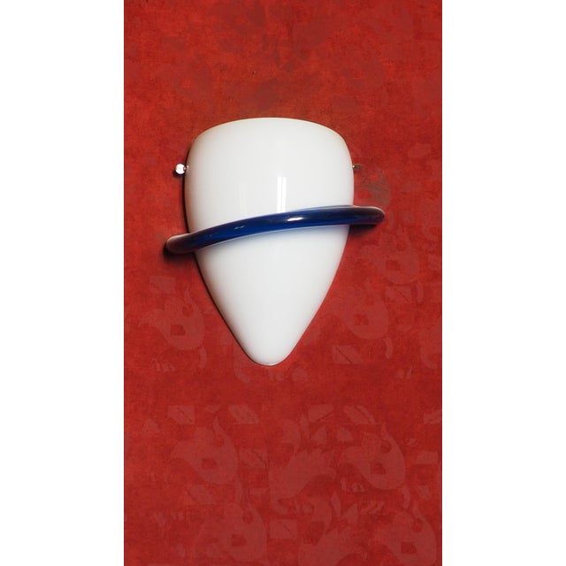 Venini Blue Swan Wall Lamps by Tina Aufiero for Venini, 1985, Set of 8 For Sale - Image 4 of 10