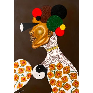 "Moremi Ii", Acrylic on Canvas Painting by Oladayo Thomas For Sale