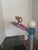 Postmodern 1987 JW Eaton Postmodern Pink and Blue Wooden Sculpture "Lamppost Flyer" For Sale - Image 3 of 7