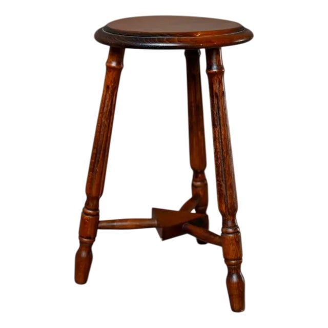 Brutalist Tripod Stool in Wood, 1940s For Sale