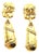 Chanel Rare Vintage Gold Plated CC Rectangle Tear Drop Stripe Large Clip on Earrings, A Pair For Sale