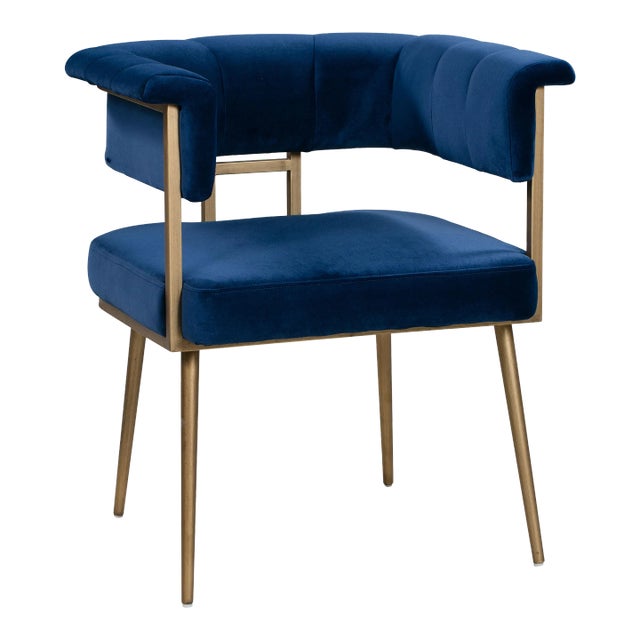 Astrid Navy Velvet Chair For Sale