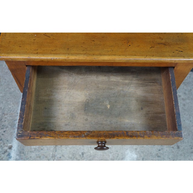 Antique 19th C. Early American Primitive Cherry Side Accent Table Nightstand 29" For Sale - Image 16 of 18