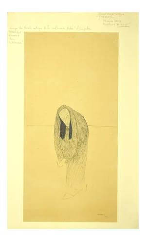 Flor David, Le Nourrice, 1951, Original Black China Ink and Pencil Drawing
