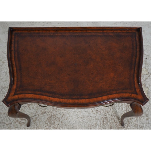 Brown Maitland Smith Burlwood 1 Drawer Writing Desk For Sale - Image 8 of 18