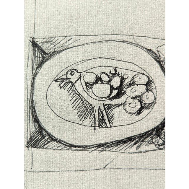 Paper David Adickes Early Modern Black & White Abstract Figurative Sketchbook Page Drawing, Mid 20th Century For Sale - Image 7 of 9
