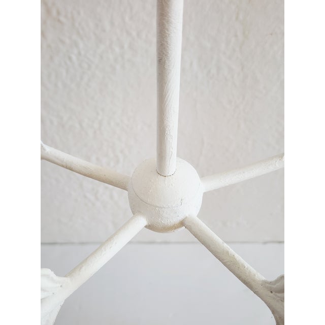 Florian Troy Lighting White Gesso Leaf Motif Chandelier For Sale - Image 9 of 12