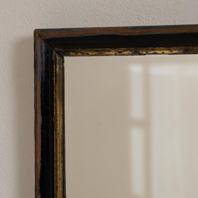 19th Century France Deep Ebony Black Carved Ebonized Wall Mirror For Sale In Greensboro - Image 6 of 7