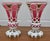 Vintage Pair of Moser? Bohemian Cased Glass Cranberry & White Hand Painted Vases For Sale - Image 4 of 13