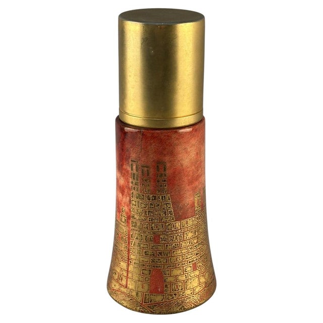 Cocktail Shaker in Red and Gilded Parchment by Aldo Tura, 1950s For Sale - Image 11 of 11