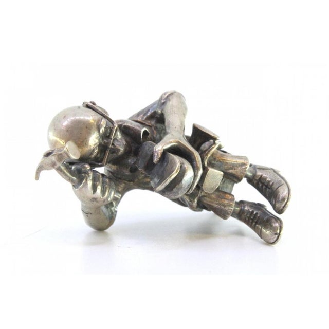 Figure of Seated Shoemaker Repairing Shoes in Silver For Sale - Image 6 of 7