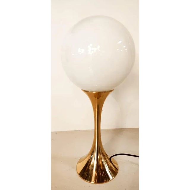 Metal Vintage Brass Light with Sphere Glass For Sale - Image 7 of 13