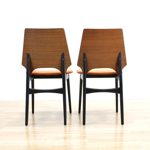 Pair of 1960s Occasional Chairs in Black & Orange For Sale - Image 9 of 9