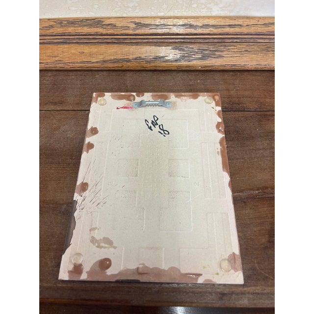 Vintage Decorative Abstract Wall Artwork Ceramic Tile For Sale In Seattle - Image 6 of 6