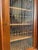 Danish Modern Corner Cabinet or Bar with glass doors. Shelves are not adjustable. 35w (front) 22d 49h each side is 25
