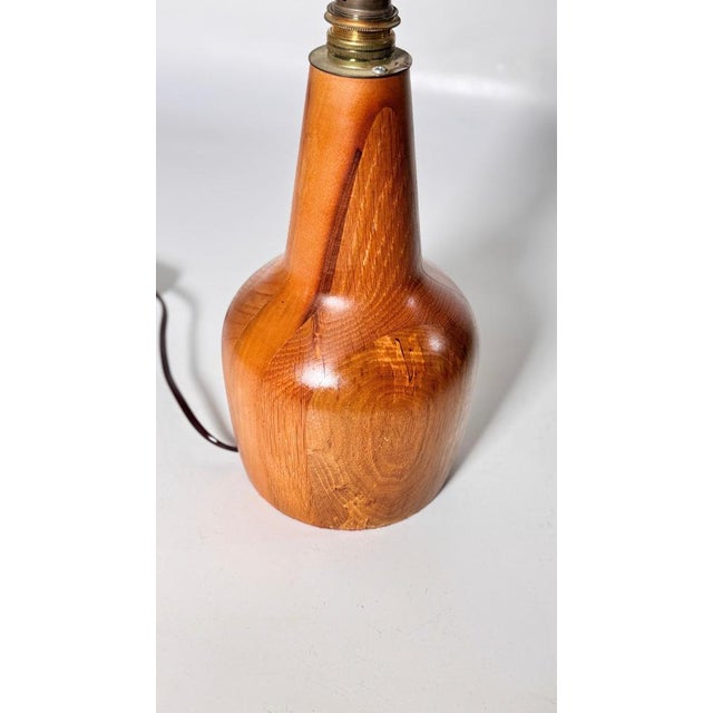 Brown Small Scandinavian Light Wood Table Lamp in Pear-Shaped, 1960s For Sale - Image 8 of 9