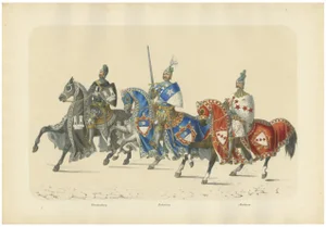 Gallant Knights of Blankenburg and Bubenberg and Mattern in Swiss Heraldic Pageantry, 1855, Paper