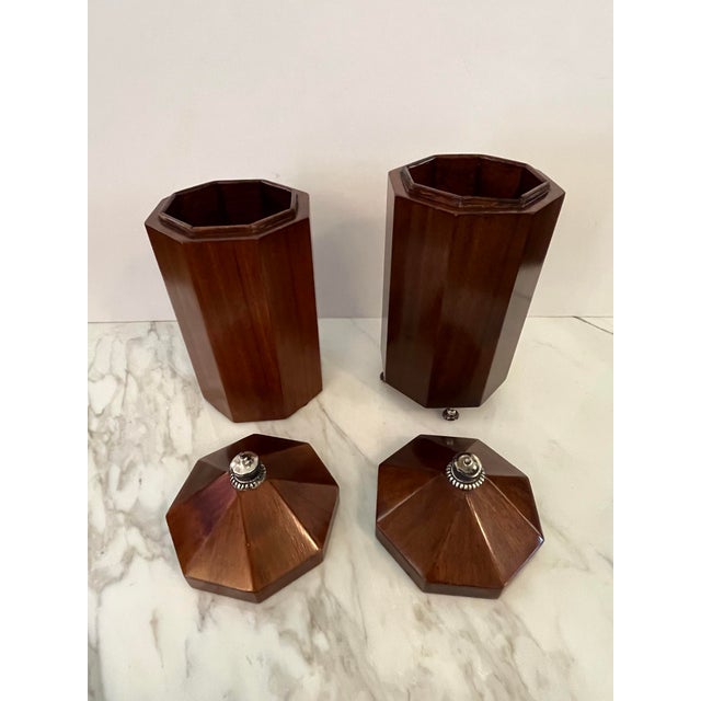 Hollywood Regency 1980s Maitland Smith Mahogany Wood Storage Trinket Box Container 925 Sterling Trim Hollywood Regency For Sale - Image 3 of 12