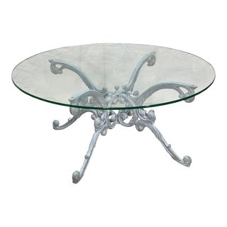 Cast Iron Patio Coffee Table by Woodard For Sale