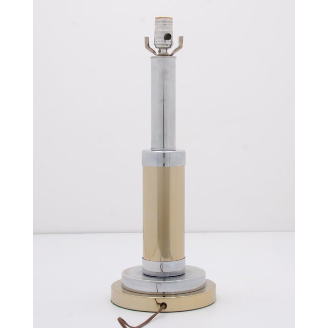 Mutual Sunset Lamp Manufacturing Company Table Brass Chrome 1970s