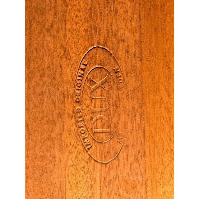 Pair of Folke Ohlsson for Dux Teak Surfboard End Tables | Swedish Mid-Century Modern | Upturned Edges | C. 1960s For Sale - Image 14 of 18