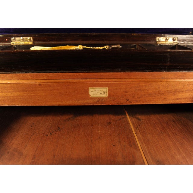 Regency Hand-Crafted Rosewood Writing Slope with Secret Compartments, Set of 6 For Sale - Image 15 of 16