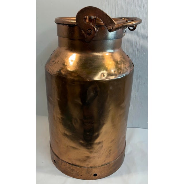 Vintage Copper Milk Can Umbrella Stand For Sale - Image 4 of 10