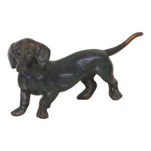 Buxtehude Dachshund Metal Dog Standing Figurine 4703b