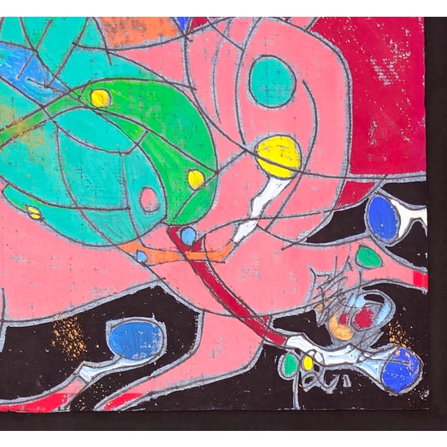 Contemporary Jiang Tiefeng, Emerald Lady Ii, Original Mixed Media on Handmade Paper, 27.5x27.5 In. Framed, 1992 For Sale - Image 3 of 4