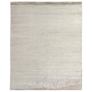 Gail hand loomViscoseSilver Rug - 10'x14' For Sale