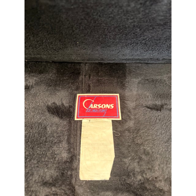 Vintage Chrome & Black Plush Upholstered Sofa and Loveseat Set in the Style of Milo Baughman & Adrian Pearsall For Sale - Image 6 of 13